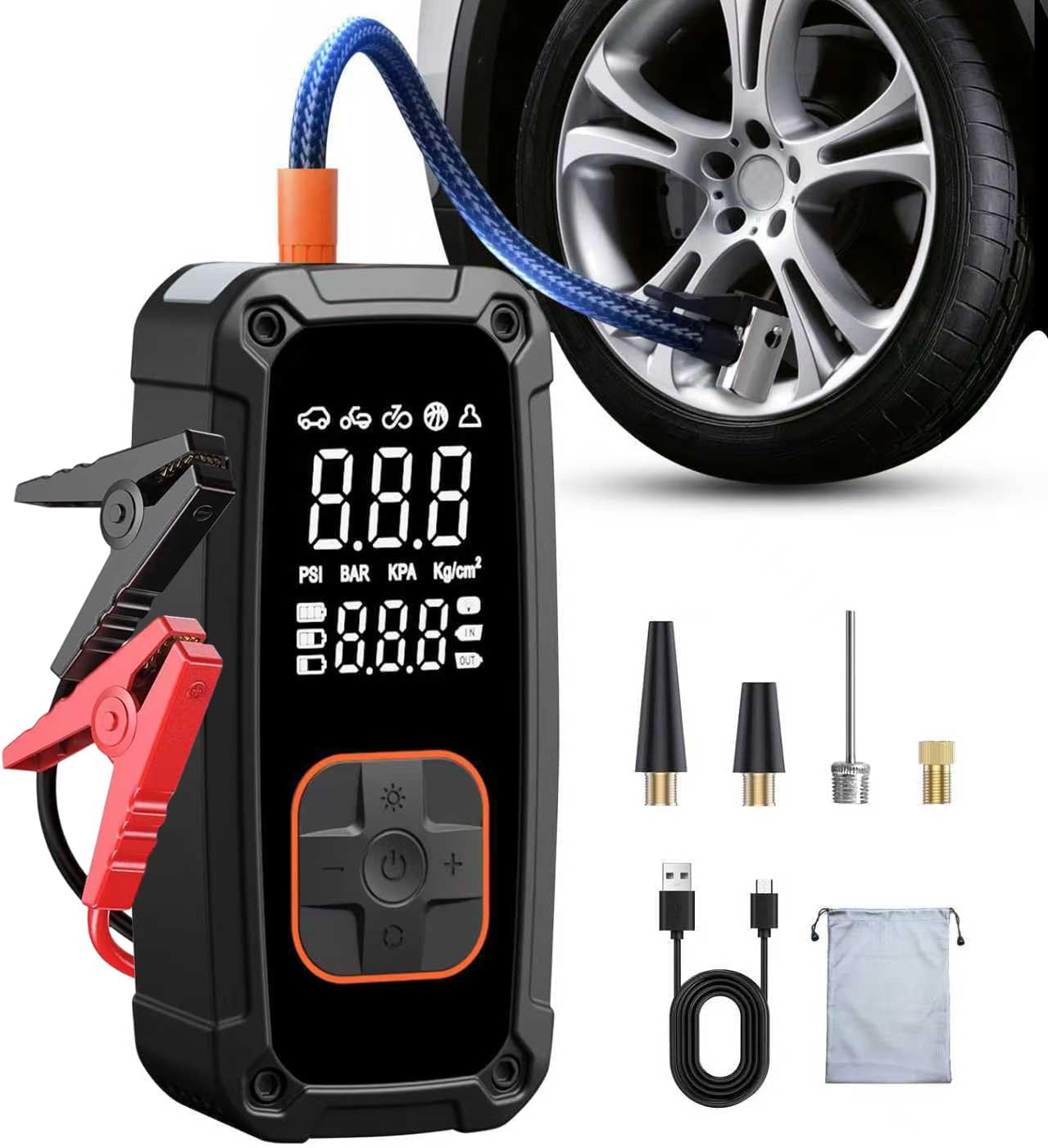 Tyre Pressure Gauge - Портативный воздушный компрессор для накачки шин