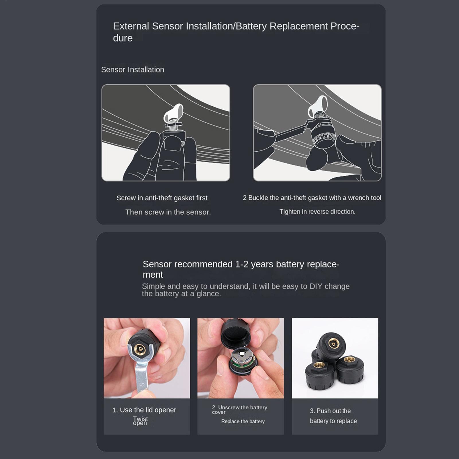 Tyre Pressure Gauge - Датчик давления воздуха в шинах, беспроводная